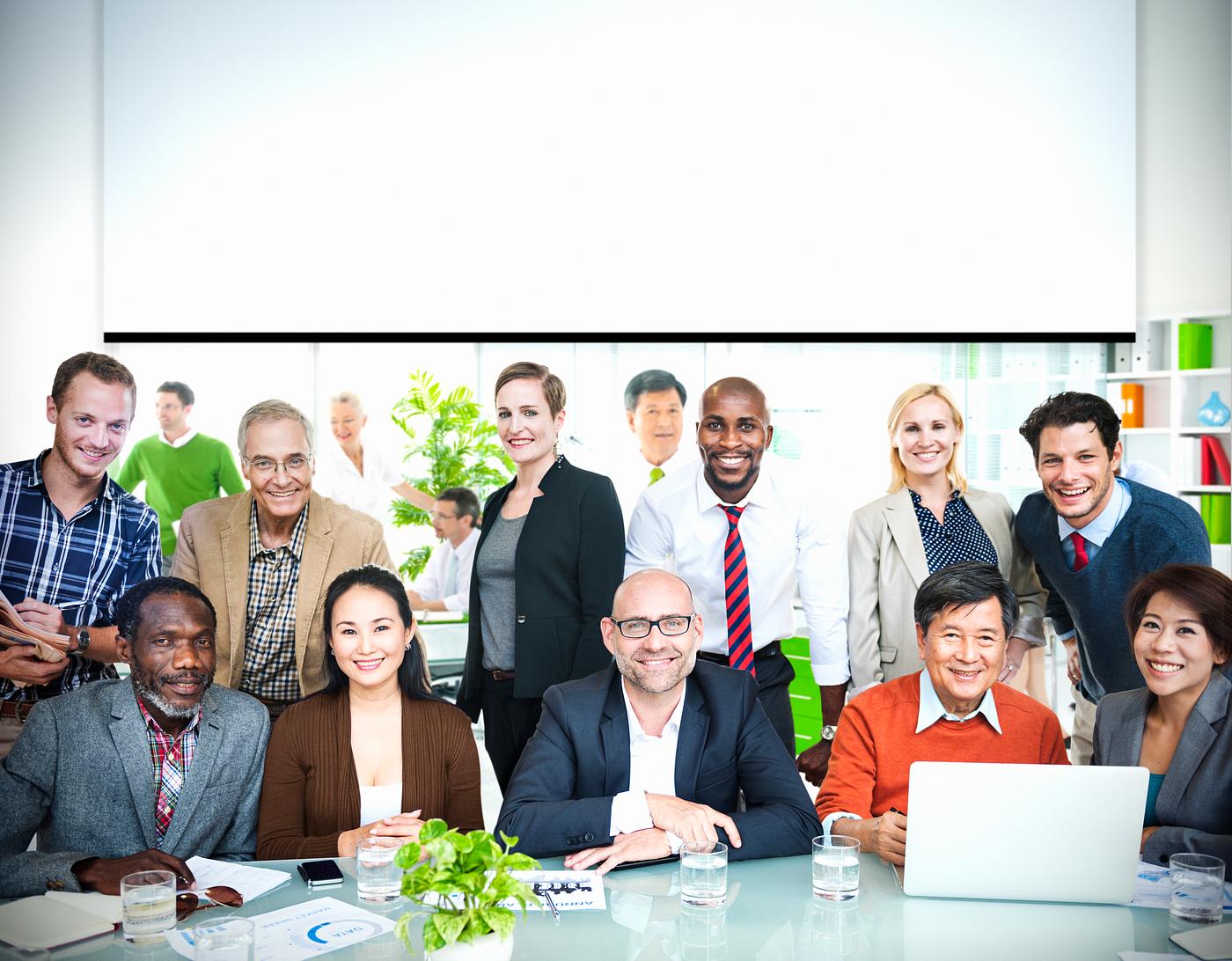 Business people working in a green office - african, african american, african descent, asian ethnicity, business people,... Business people working in a green office - african, african american, african descent, asian ethnicity, business people,...