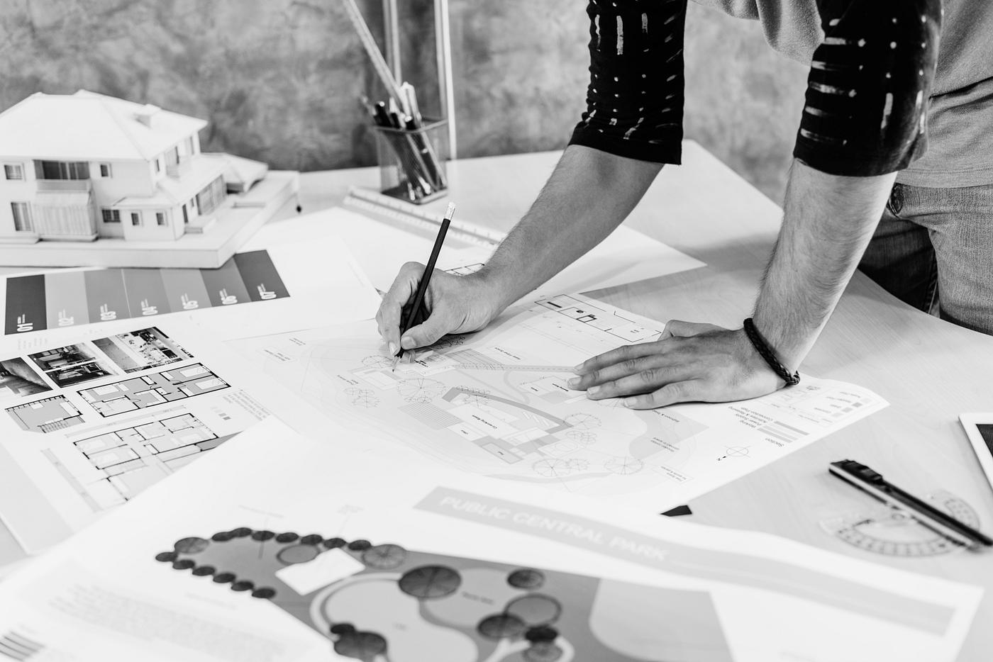 Architect working on a project Architect working on a project