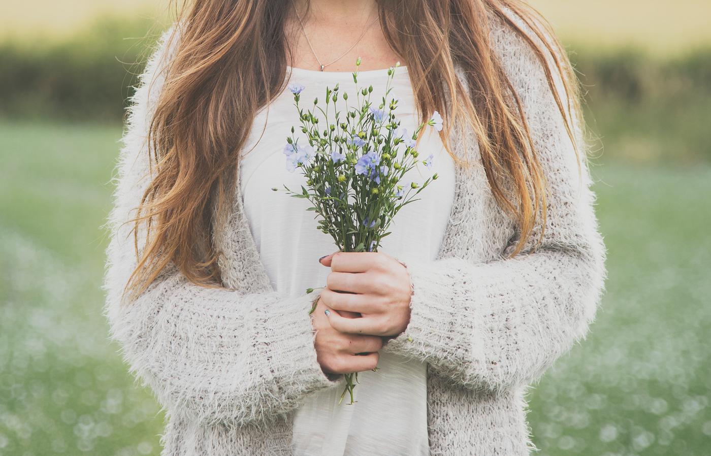Woman and flowers Woman and flowers