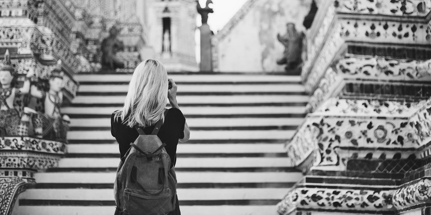 alone, back, backpack, black, black tee, blonde, camera, caucasian, explore, female, one, outdoors, people, person, shooting... alone, back, backpack, black, black tee, blonde, camera, caucasian, explore, female, one, outdoors, people, person, shooting...