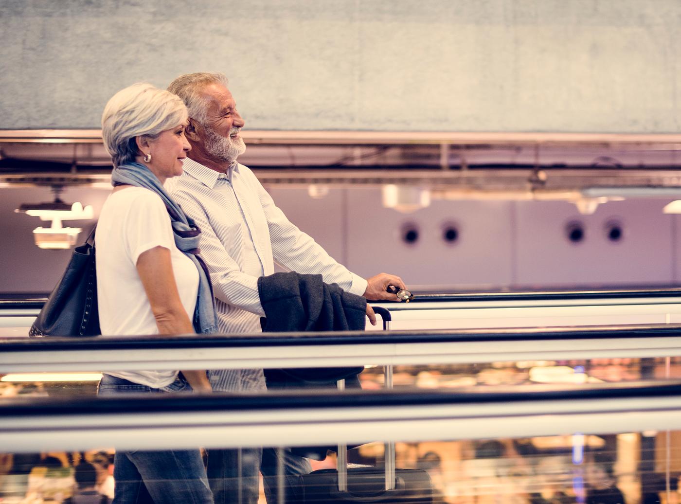 airport, bag, casual, caucasian, couple, elderly, escalator, holiday, husband, love, luggage, partners, senior, spouse,... airport, bag, casual, caucasian, couple, elderly, escalator, holiday, husband, love, luggage, partners, senior, spouse,...