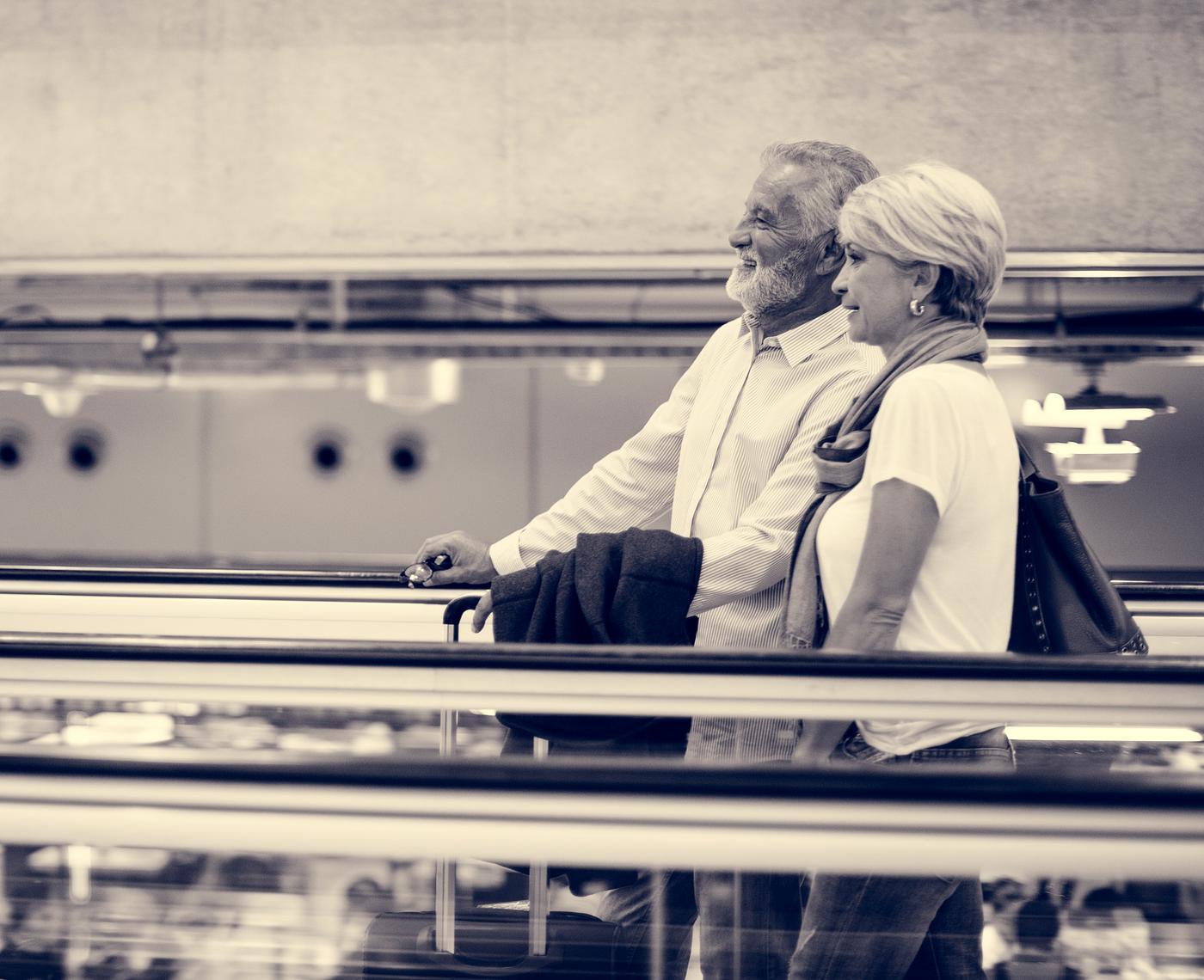 airport, bag, casual, caucasian, couple, elderly, escalator, holiday, husband, love, luggage, partners, senior, spouse,... airport, bag, casual, caucasian, couple, elderly, escalator, holiday, husband, love, luggage, partners, senior, spouse,...