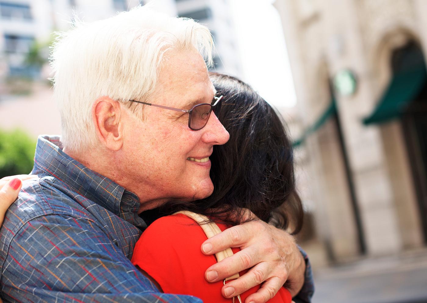 Senior couple love sweet embrace Senior couple love sweet embrace