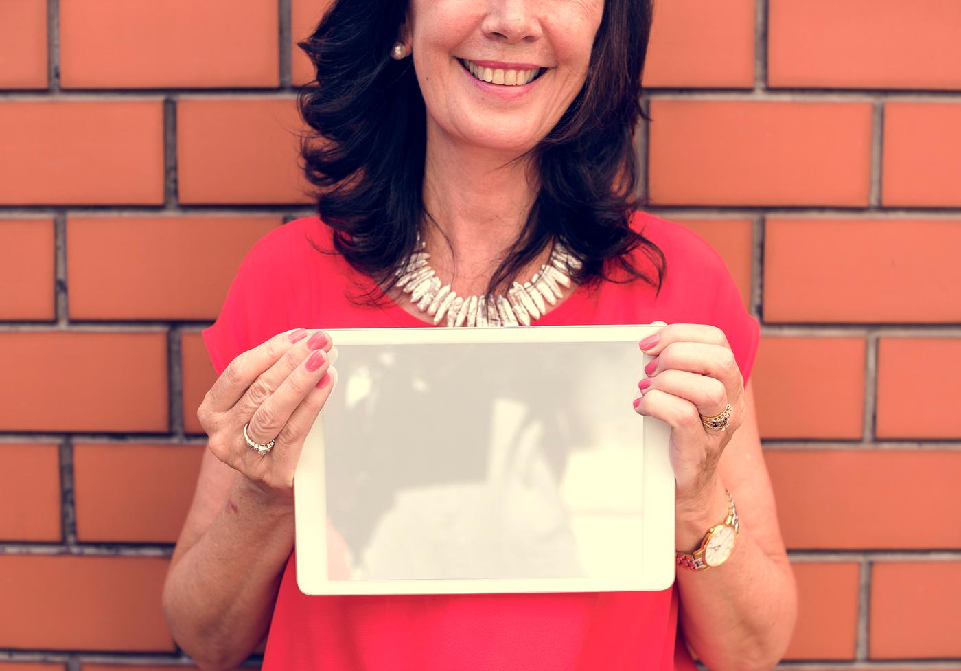 old, copy space, technology, holding, brick, one, people, digital, positivity, wireless, solo, hands, woman, smile, positive... old, copy space, technology, holding, brick, one, people, digital, positivity, wireless, solo, hands, woman, smile, positive...