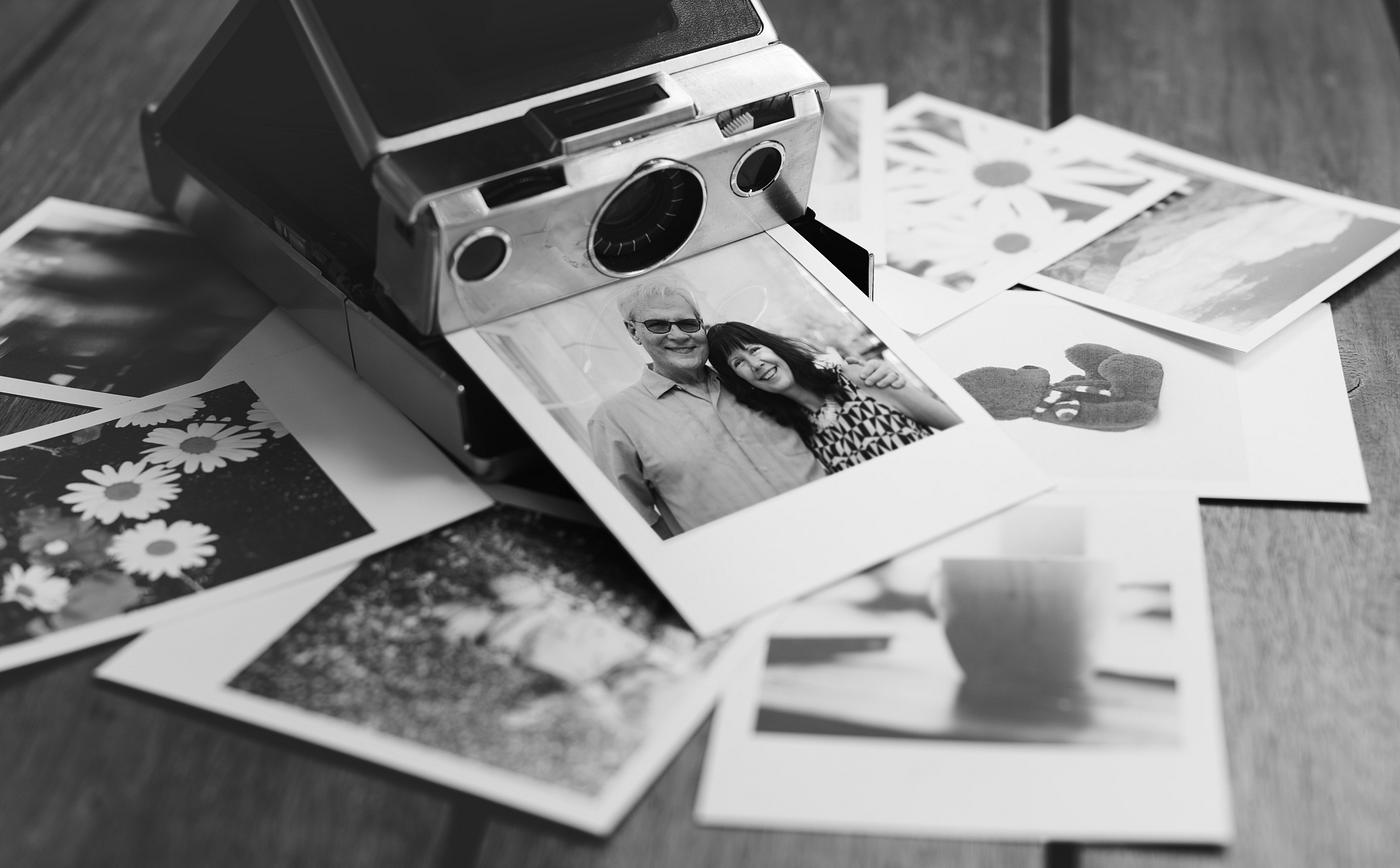 Messy Pile of Instant Photo Prints Messy Pile of Instant Photo Prints