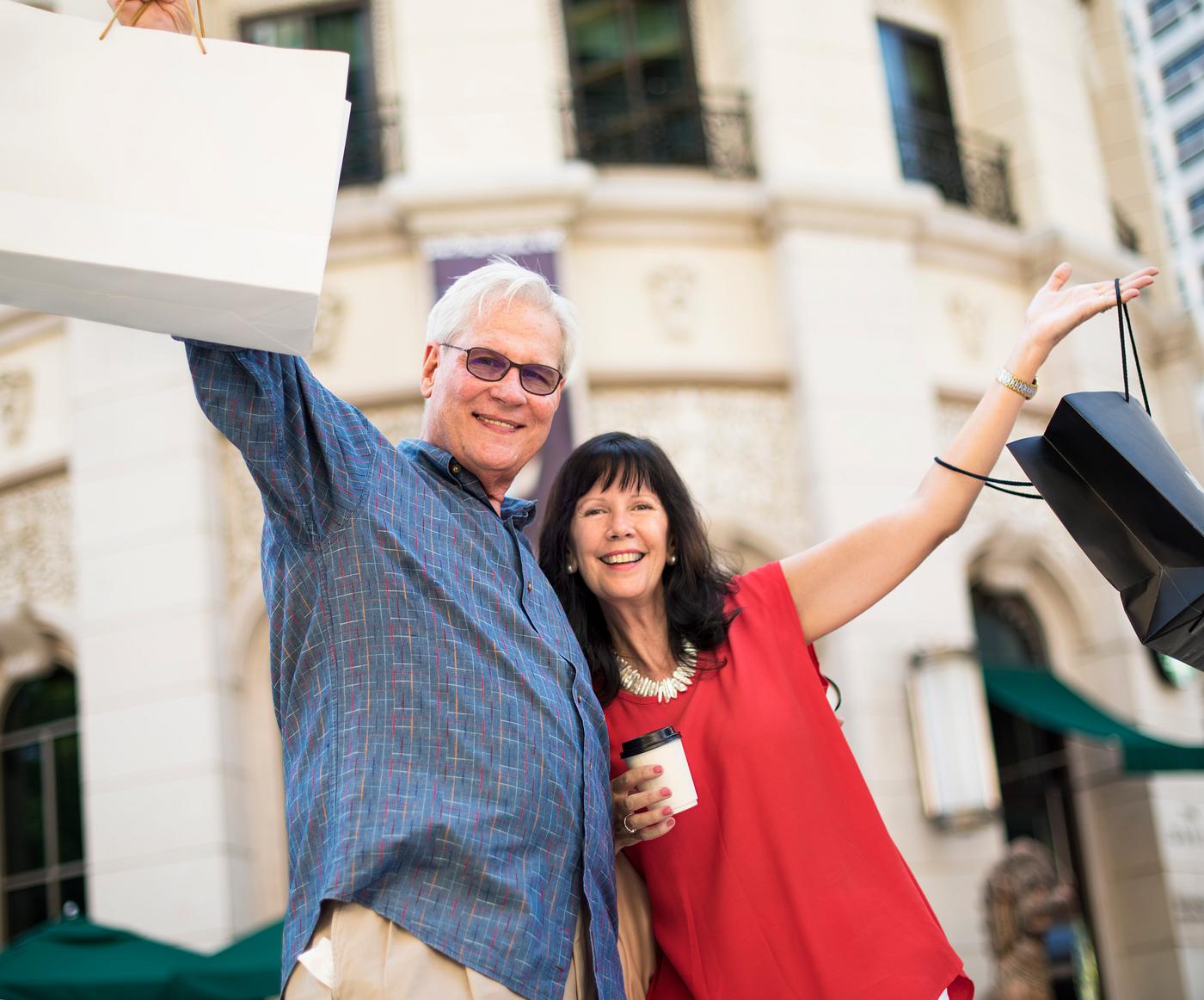 Mature people going shopping together Mature people going shopping together