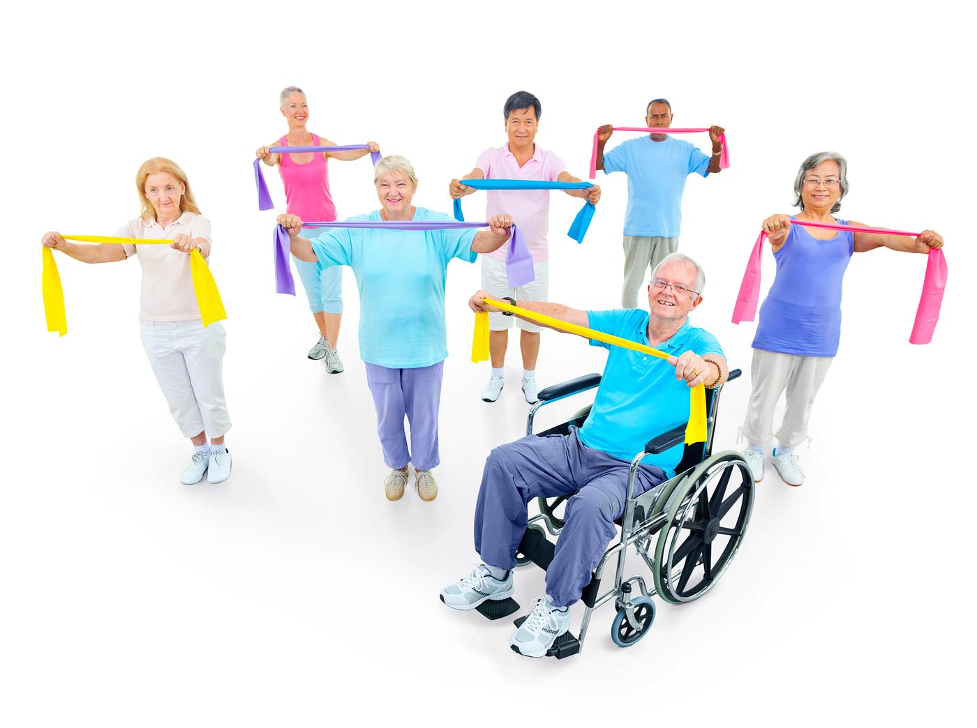 Healthy senior people at the gym - action, african descent, arms outstretched, asian ethnicity, balance, body care,... Healthy senior people at the gym - action, african descent, arms outstretched, asian ethnicity, balance, body care,...