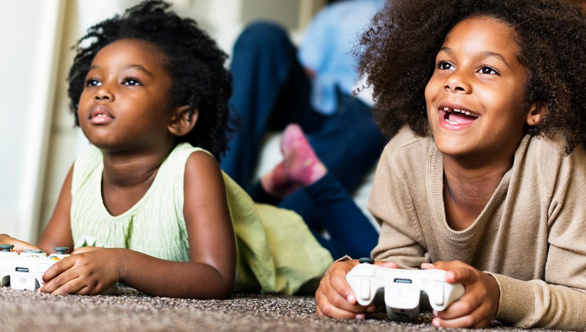 African children playing video games Royalty free stock photo 30206