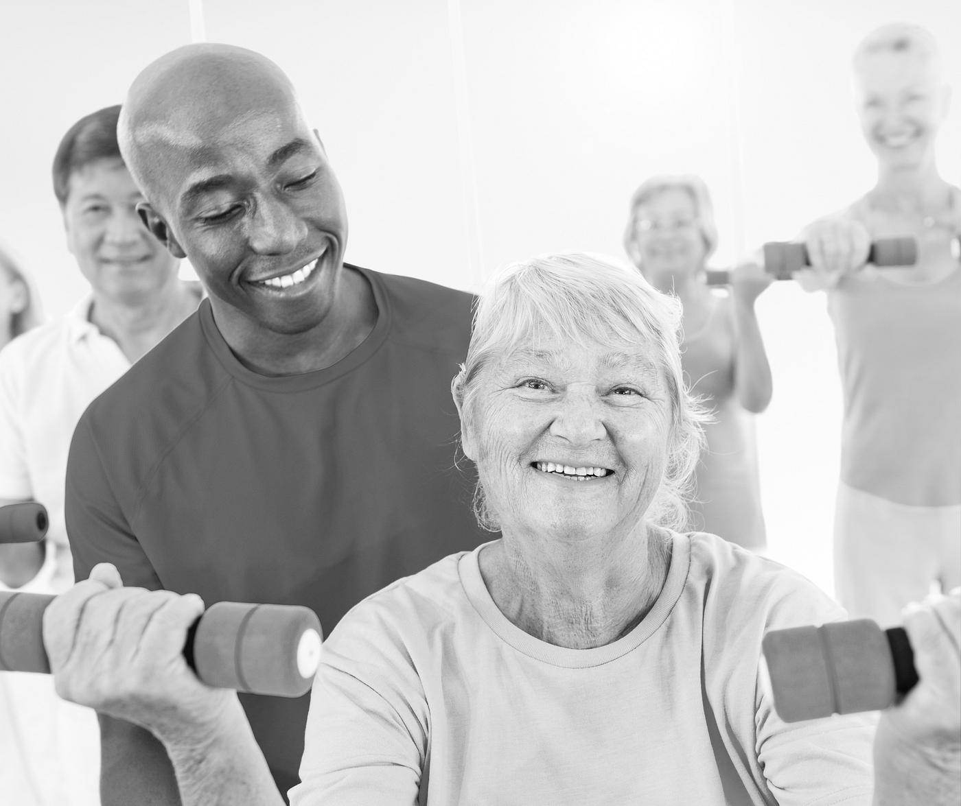 Healthy senior people at the gym Healthy senior people at the gym
