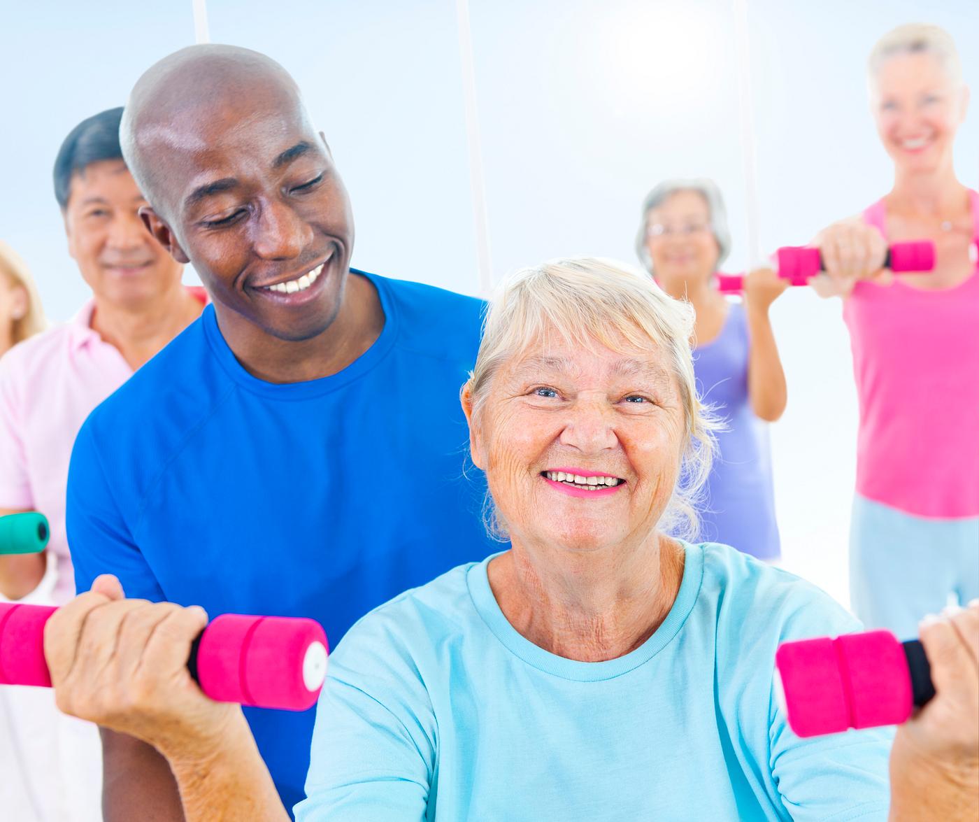 Healthy senior people at the gym Healthy senior people at the gym