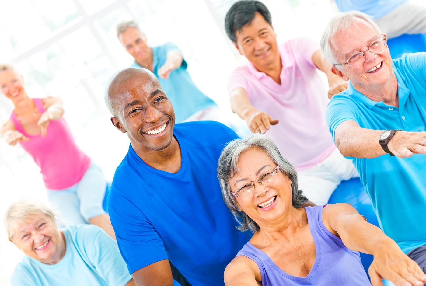 Healthy senior people at the gym Healthy senior people at the gym