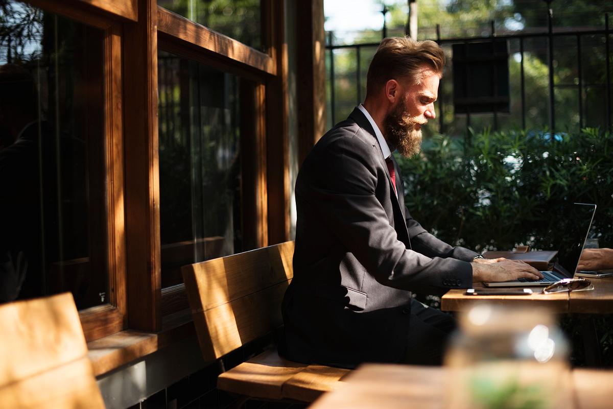 Corporate Beardy Guy Stock Photo