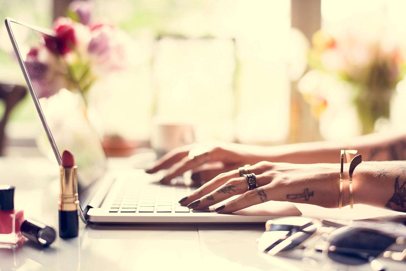 adult, attach, coffee, connected, connection, desktop, device, digital, feminine, flowers, hands, internet, laptop, lipstick... adult, attach, coffee, connected, connection, desktop, device, digital, feminine, flowers, hands, internet, laptop, lipstick...