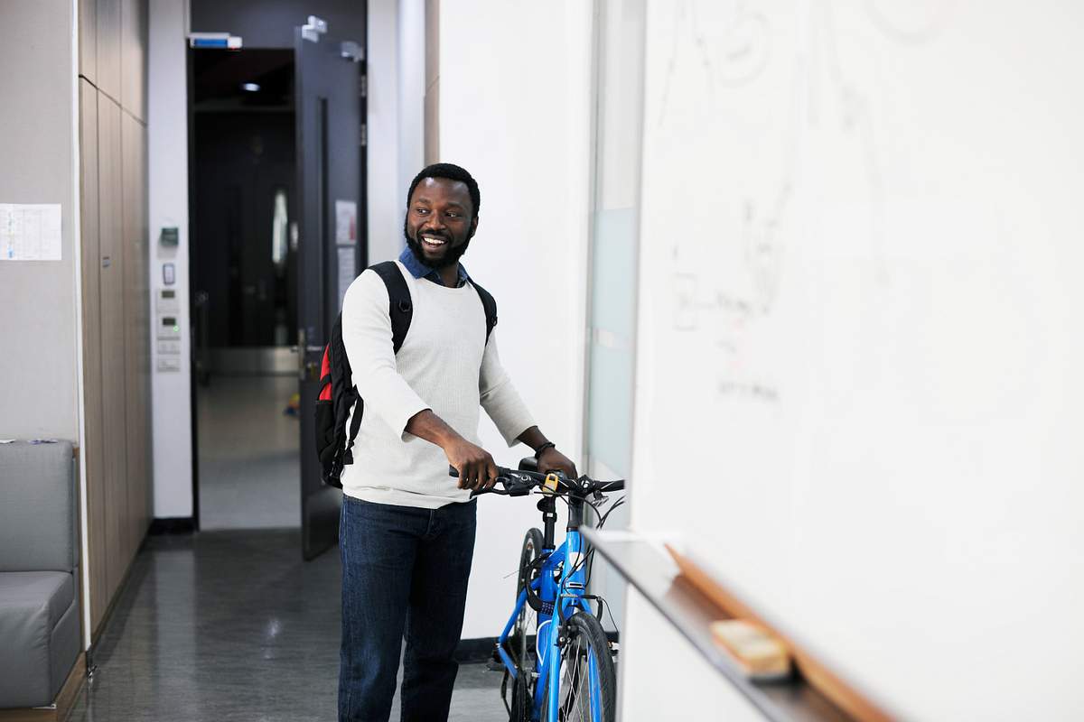 Man Brought His Bike To Office Man Brought His Bike To Office