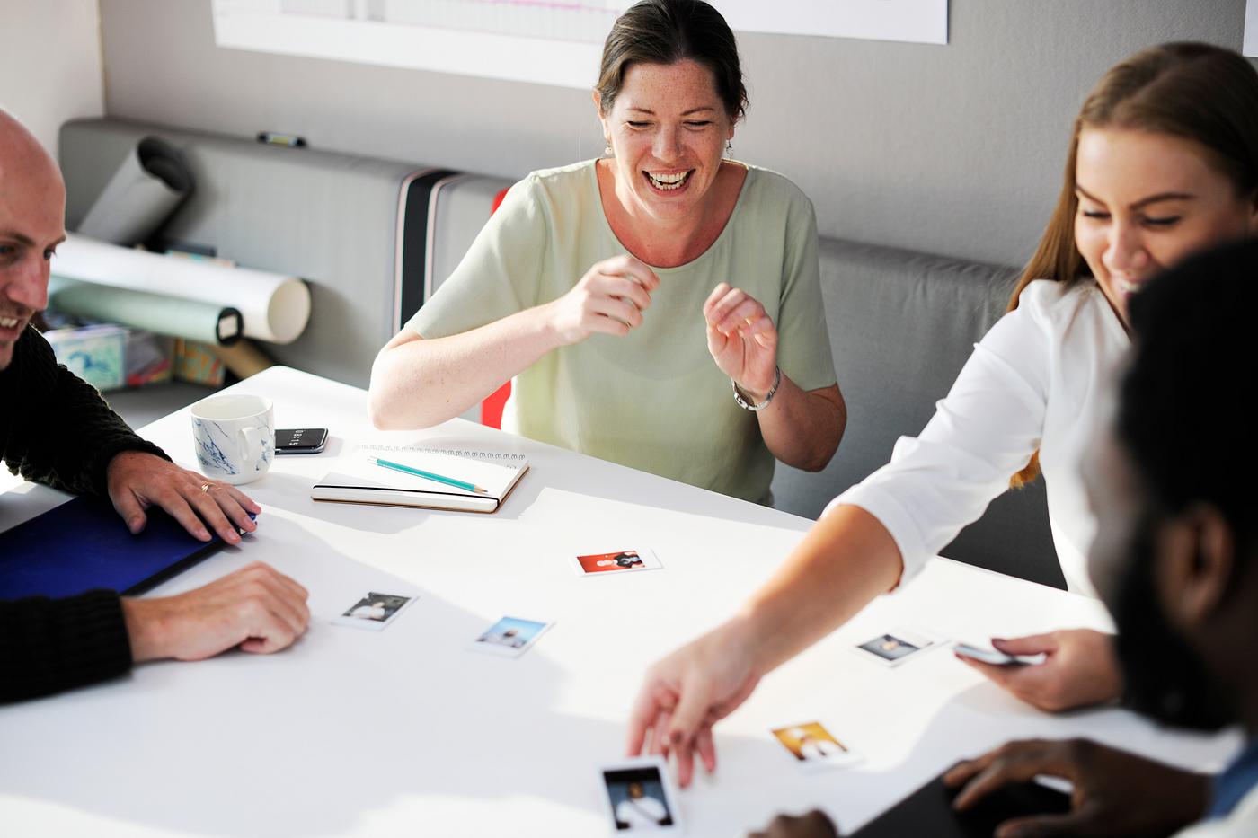 People choosing team member photos People choosing team member photos