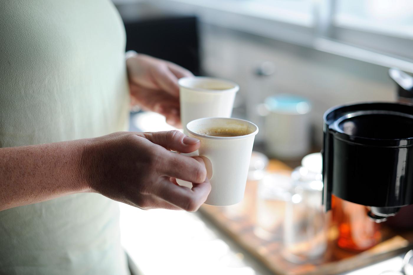 Startup Business Hands Holding Coffee Cups Startup Business Hands Holding Coffee Cups