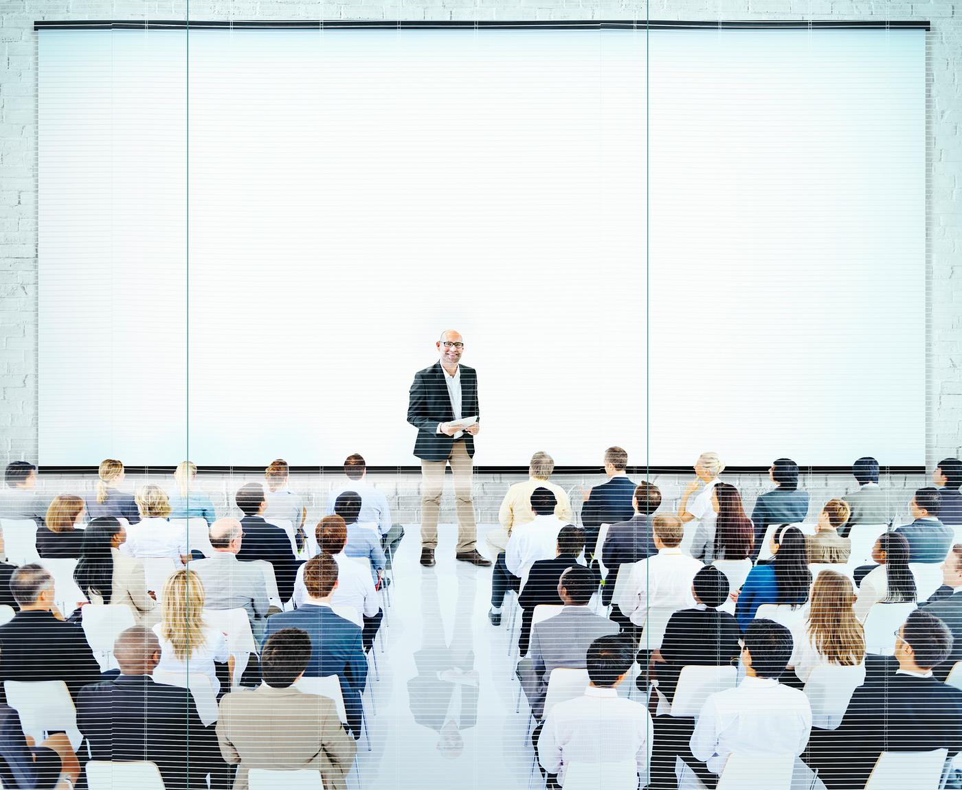 Large corporate business presentation - audience, business, business people, businessmen, businesswomen, collaboration,... Large corporate business presentation - audience, business, business people, businessmen, businesswomen, collaboration,...