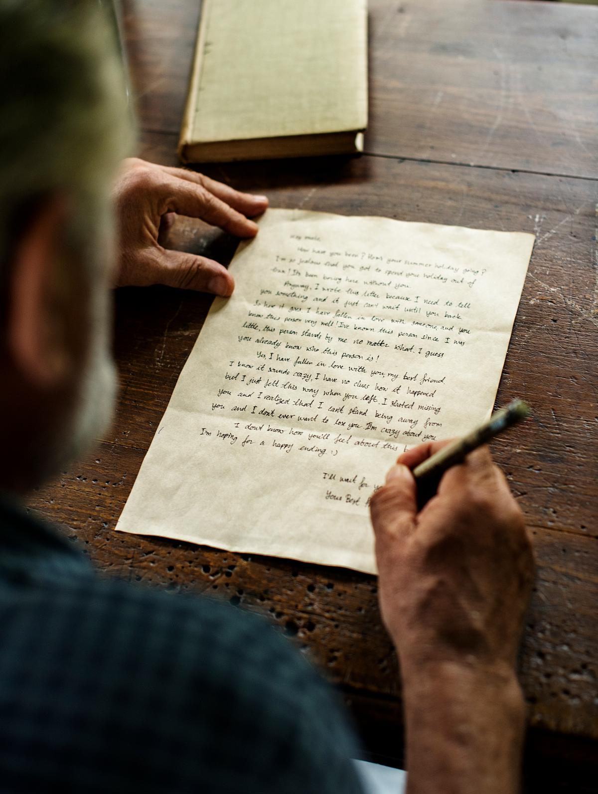 Write letter senior Royalty free stock photo 105014