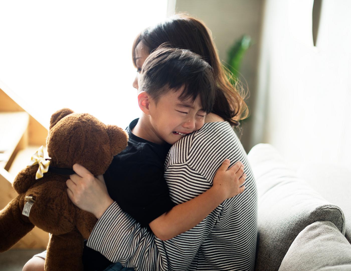 Japanese Mother Comforting Her Son Royalty Free Stock Photo 11470