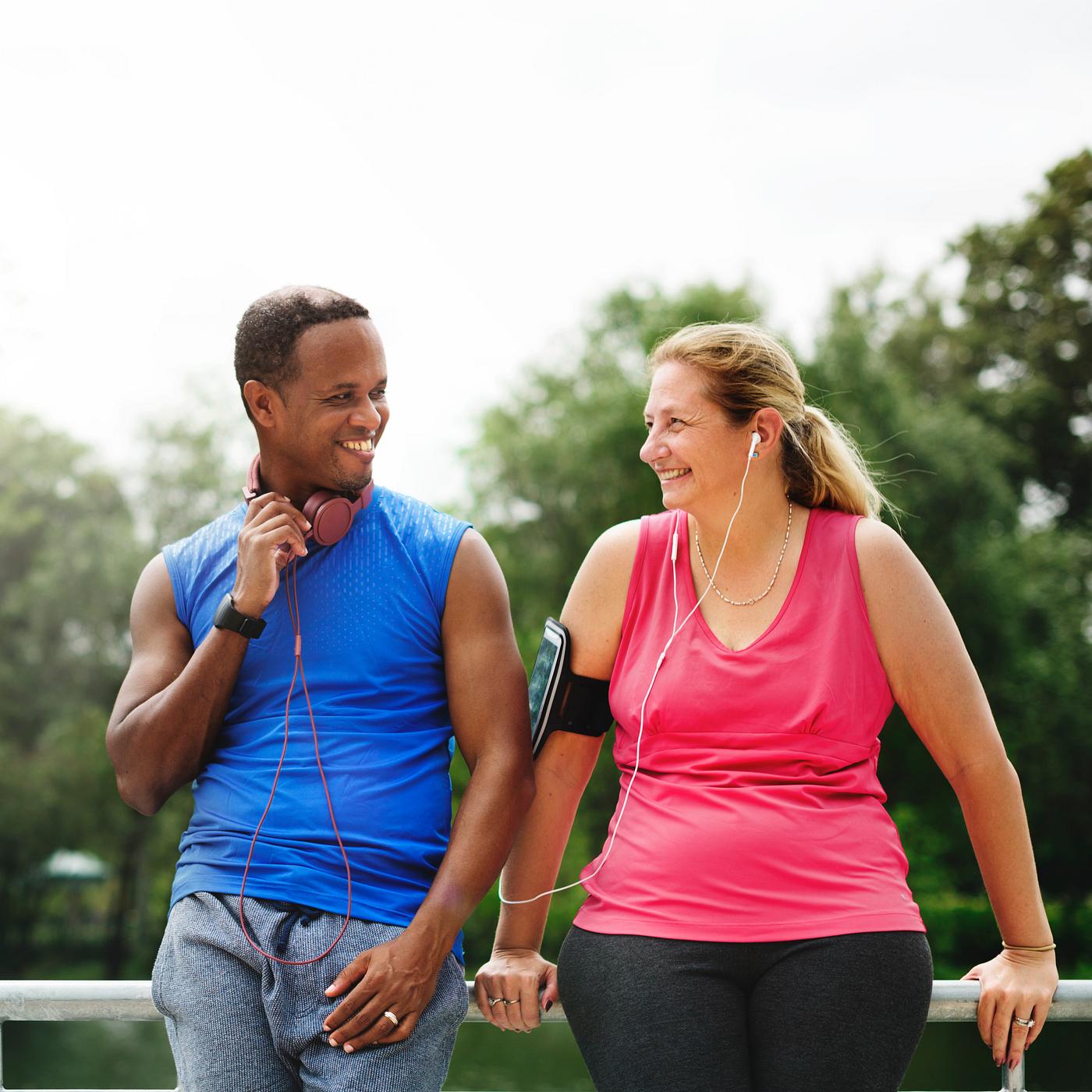 Couple working out together Couple working out together