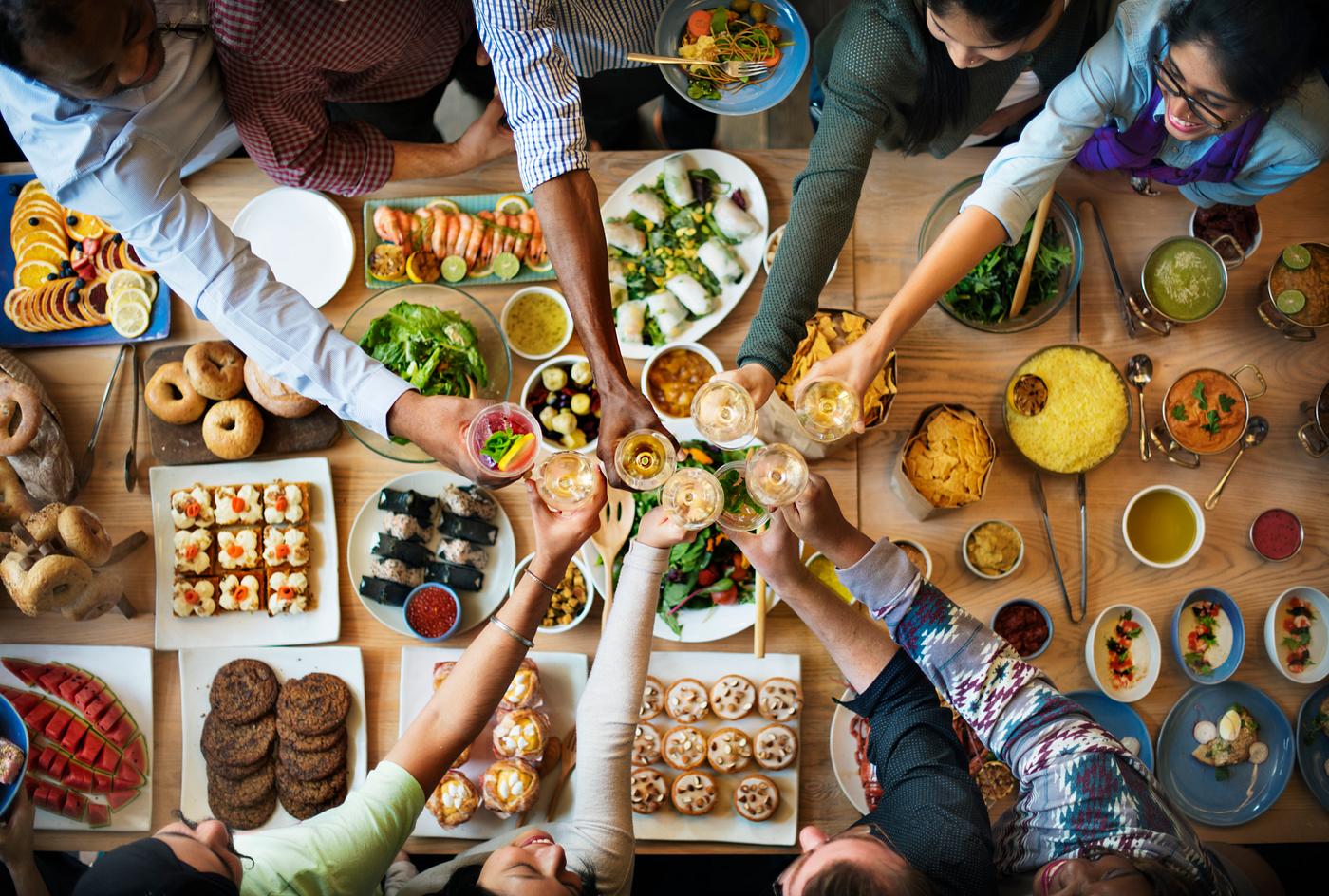 Group of diverse people are having lunch together - restaurant, food, lunch, african american, african descent, asian, black... Group of diverse people are having lunch together - restaurant, food, lunch, african american, african descent, asian, black...