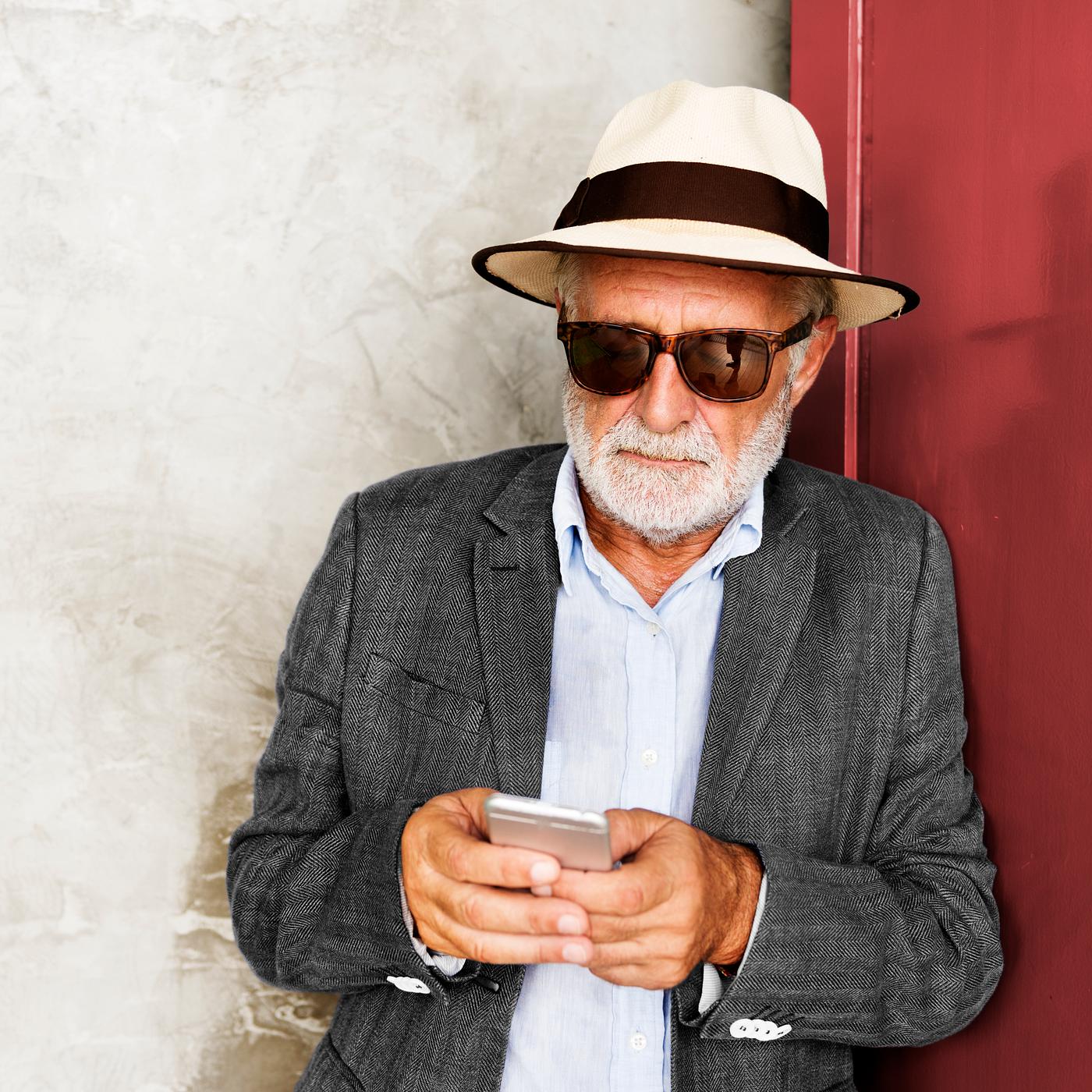 alone, beard, casual, caucasian, cellphone, communication, connection, device, digital, elderly, hat, hipster, leisure,... alone, beard, casual, caucasian, cellphone, communication, connection, device, digital, elderly, hat, hipster, leisure,...