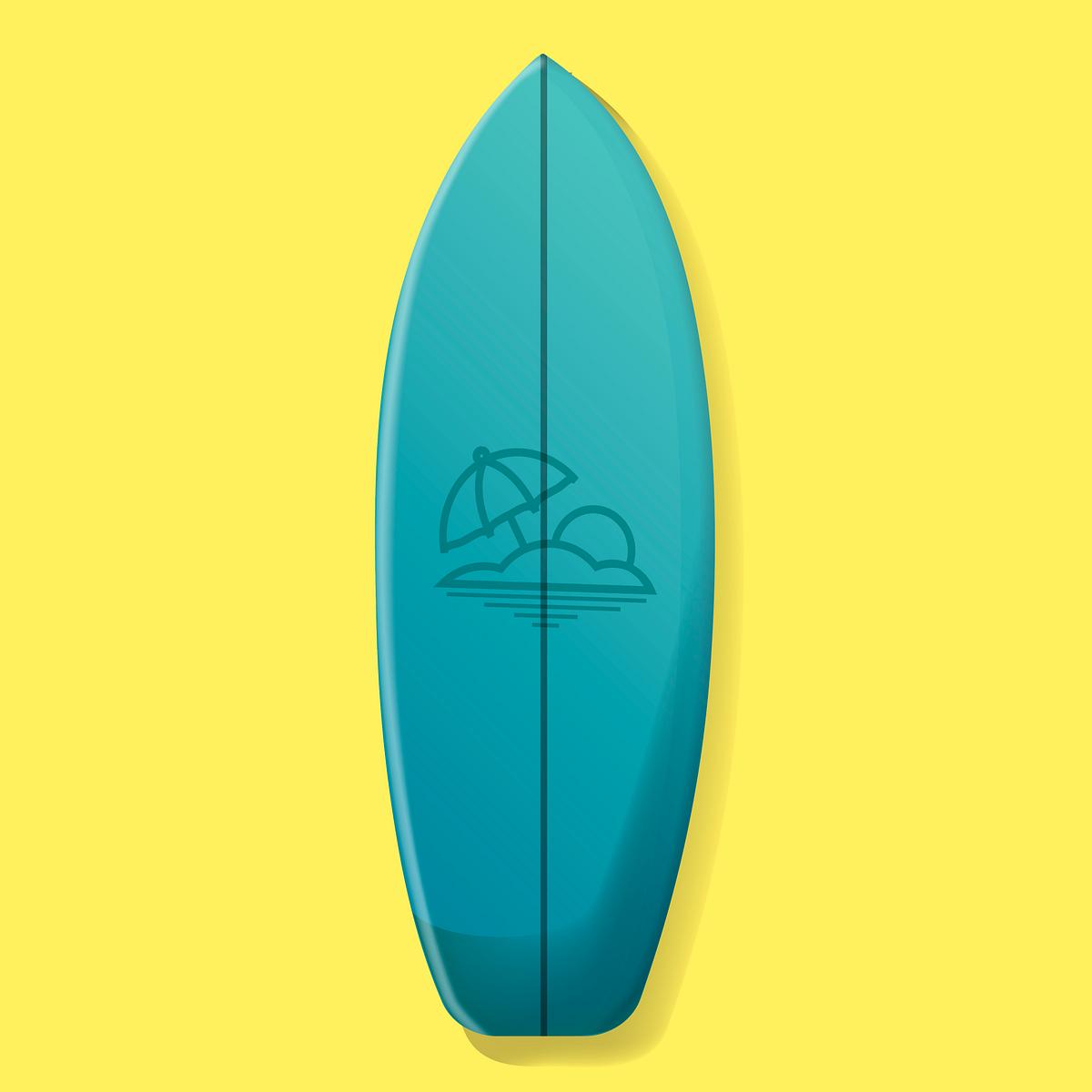 Blue Surfboard Vector Illustration Free Stock Vector 390729
