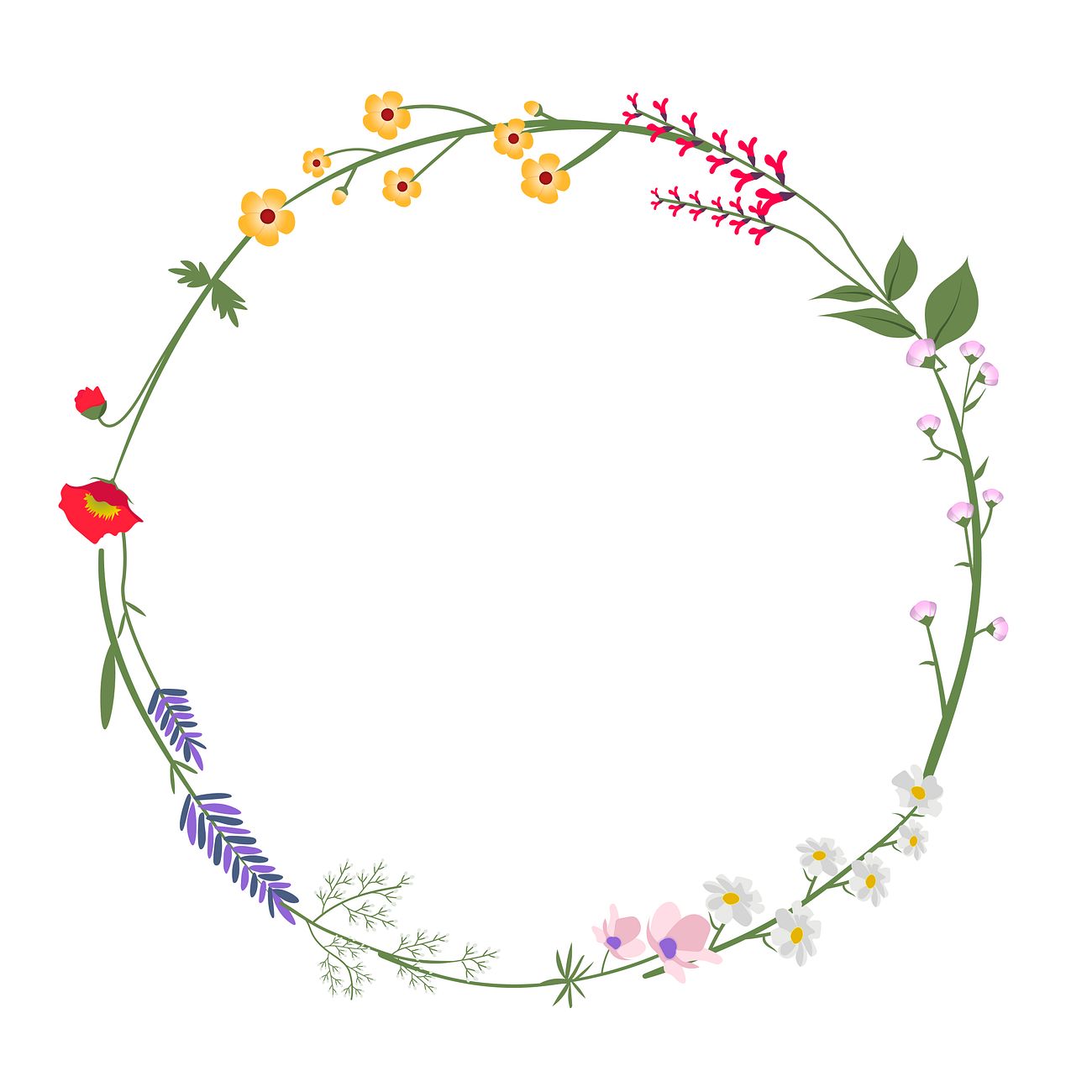 Download Round Wild Flower Vector Illustration | Royalty free vector - 4290