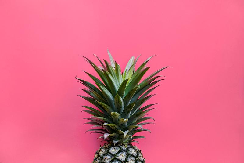 Pineapple with pink background Pineapple with pink background