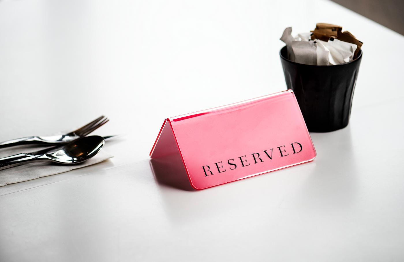 Reserved dining table Reserved dining table