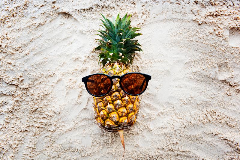 A pineapple with sunglasses A pineapple with sunglasses