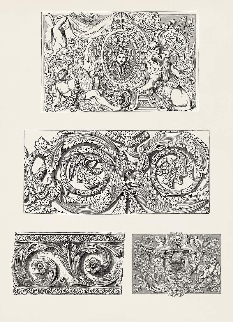 Antique illustration of the grammar of… | Royalty free stock psd mockup | High Resolution design Antique illustration of the grammar of ornament by Owen Jones