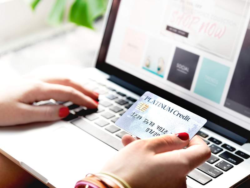 Woman enjoy online shopping