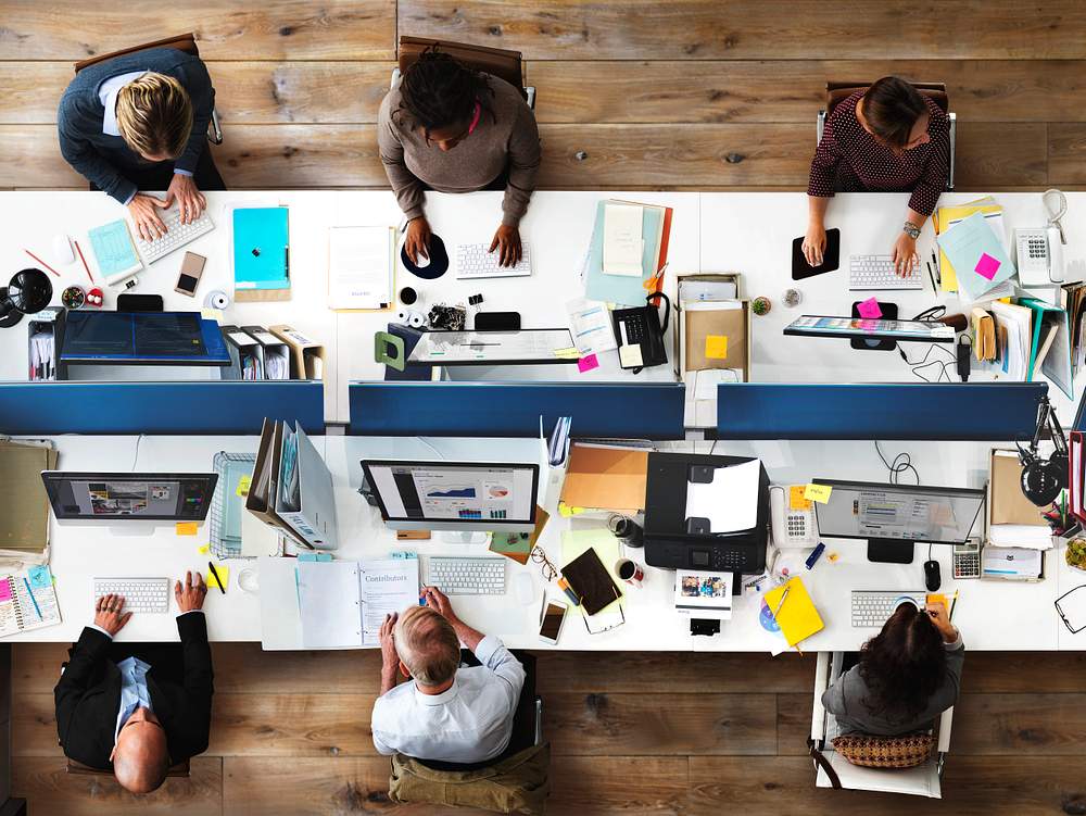 Daily life of business people at the office