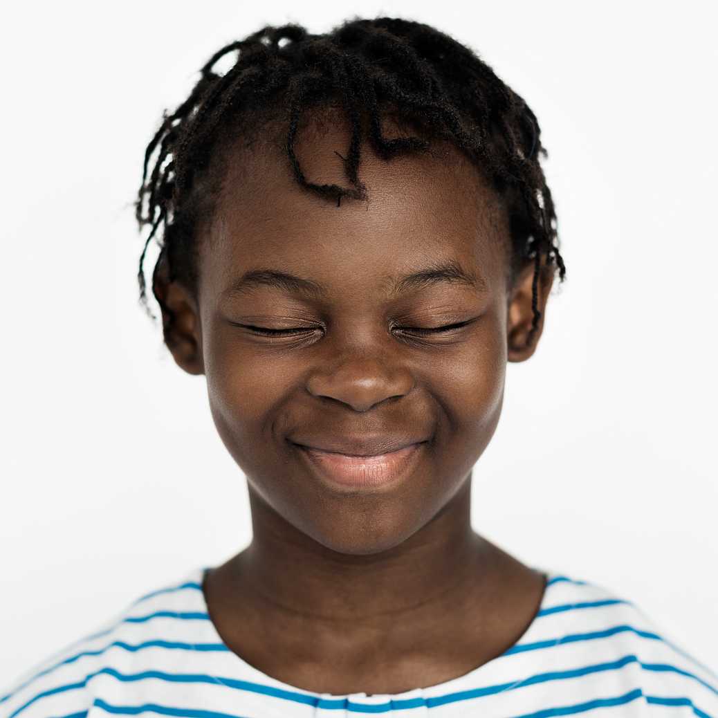 Worldface-Congolese kid in a white background Worldface-Congolese kid in a white background - african, casual, cheerful, child, closed eyes, closeup, congo, congolese…