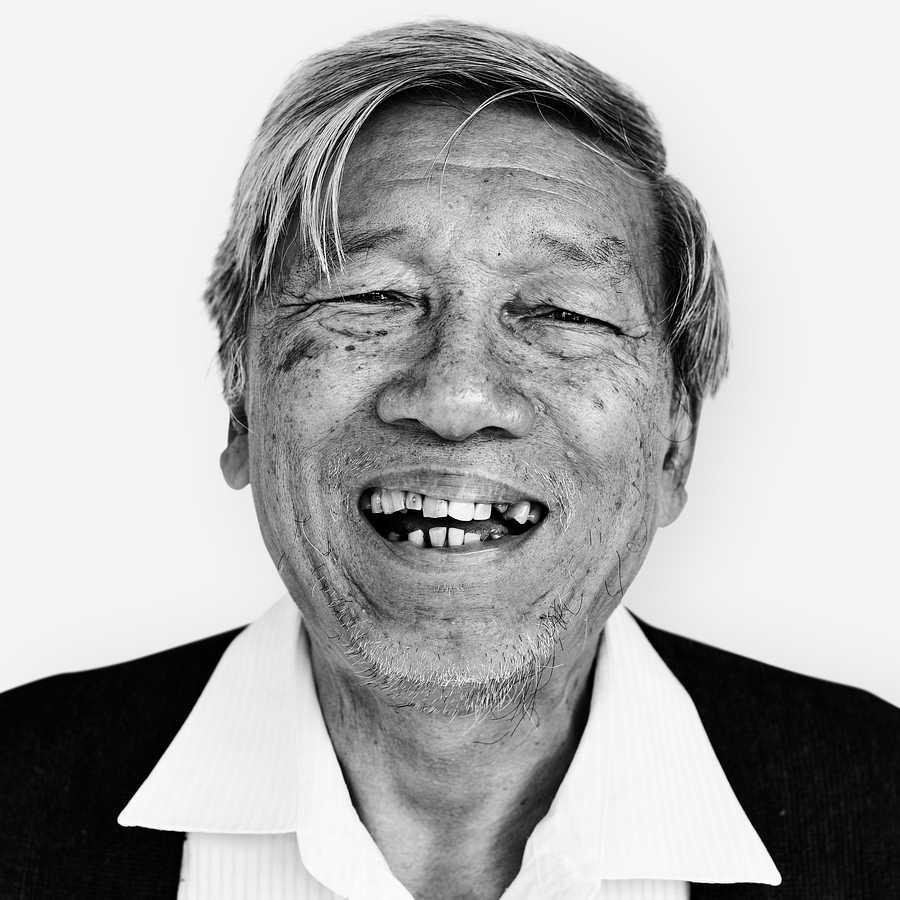 Portrait of a Thai elderly man Portrait of a Thai elderly man - asian, black and white, cheerful, closeup, elderly, emotion, expression, face, friendly…