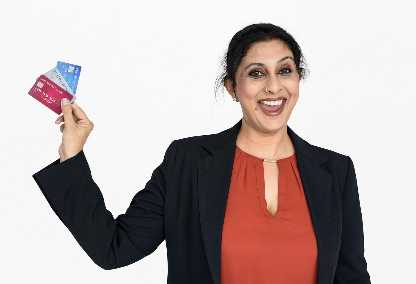 isolated on white, spending, woman, female, suit, credit cards, smiley, debit card, happy, shopping isolated on white, spending, woman, female, suit, credit cards, smiley, debit card, happy, shopping