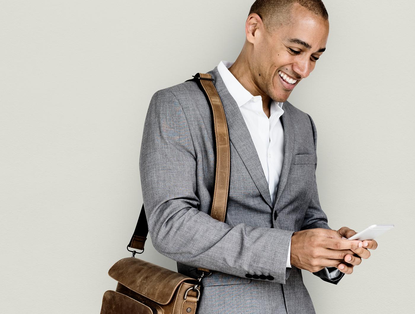 expression, studio, person, phone, business wear, messenger bag, joy, people, joyous, happy, messaging, smile, cheerful,... expression, studio, person, phone, business wear, messenger bag, joy, people, joyous, happy, messaging, smile, cheerful,...