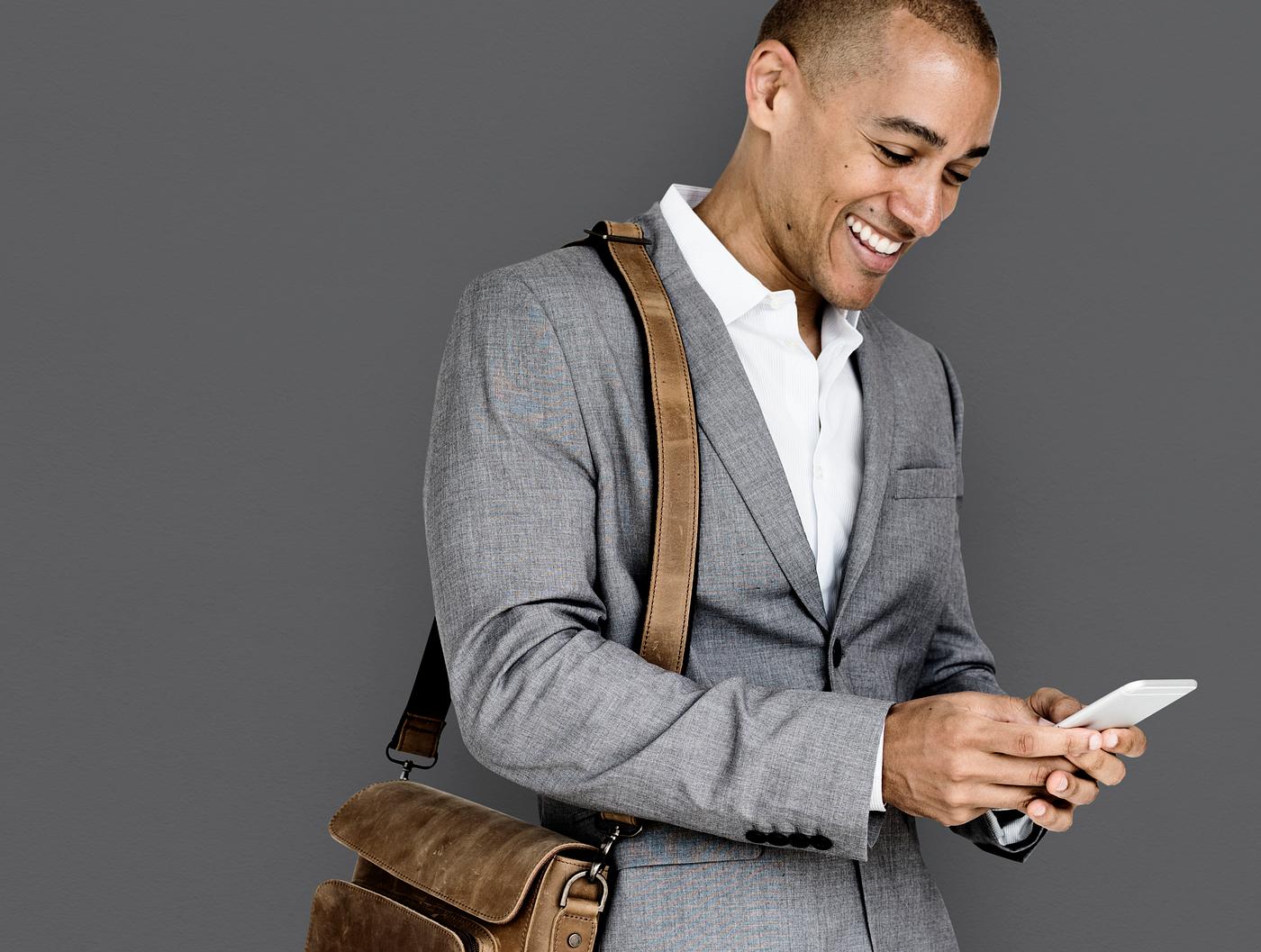 expression, studio, person, phone, business wear, messenger bag, joy, people, joyous, happy, messaging, smile, cheerful,... expression, studio, person, phone, business wear, messenger bag, joy, people, joyous, happy, messaging, smile, cheerful,...