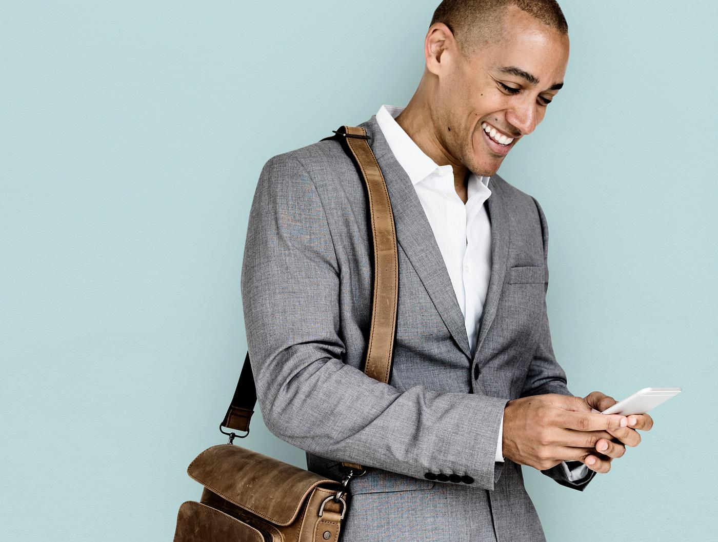 expression, studio, person, phone, business wear, messenger bag, joy, people, joyous, happy, messaging, smile, cheerful,... expression, studio, person, phone, business wear, messenger bag, joy, people, joyous, happy, messaging, smile, cheerful,...