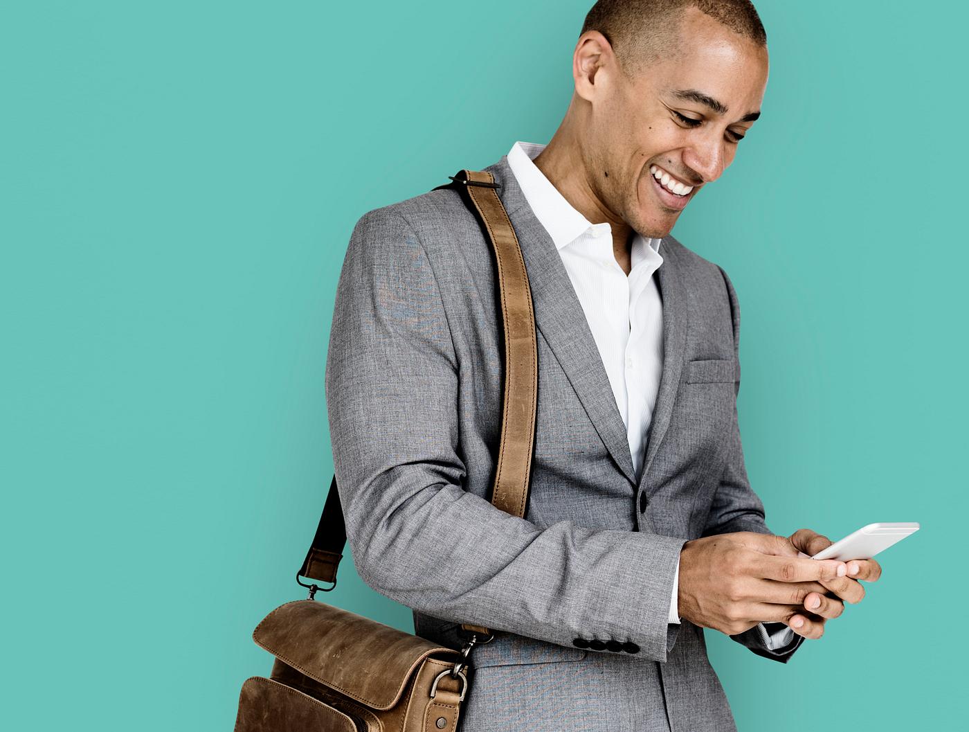 expression, studio, person, phone, business wear, messenger bag, joy, people, joyous, happy, messaging, smile, cheerful,... expression, studio, person, phone, business wear, messenger bag, joy, people, joyous, happy, messaging, smile, cheerful,...