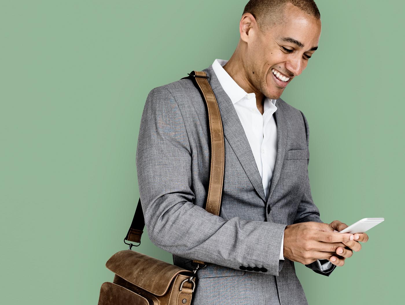 expression, studio, person, phone, business wear, messenger bag, joy, people, joyous, happy, messaging, smile, cheerful,... expression, studio, person, phone, business wear, messenger bag, joy, people, joyous, happy, messaging, smile, cheerful,...