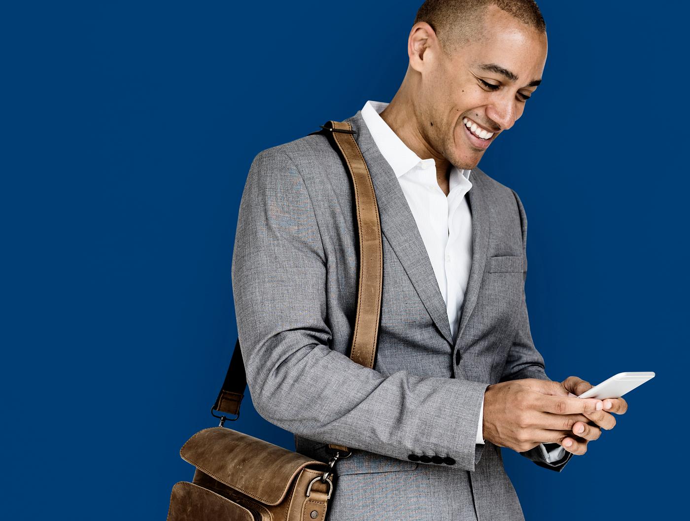 expression, studio, person, phone, business wear, messenger bag, joy, people, joyous, happy, messaging, smile, cheerful,... expression, studio, person, phone, business wear, messenger bag, joy, people, joyous, happy, messaging, smile, cheerful,...