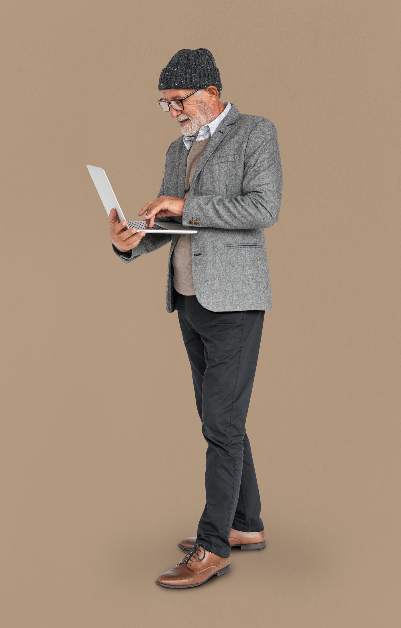 expression, studio, old, person, business wear, people, business, caucasian, pose, happy, laptop, smile, smiling, man,... expression, studio, old, person, business wear, people, business, caucasian, pose, happy, laptop, smile, smiling, man,...