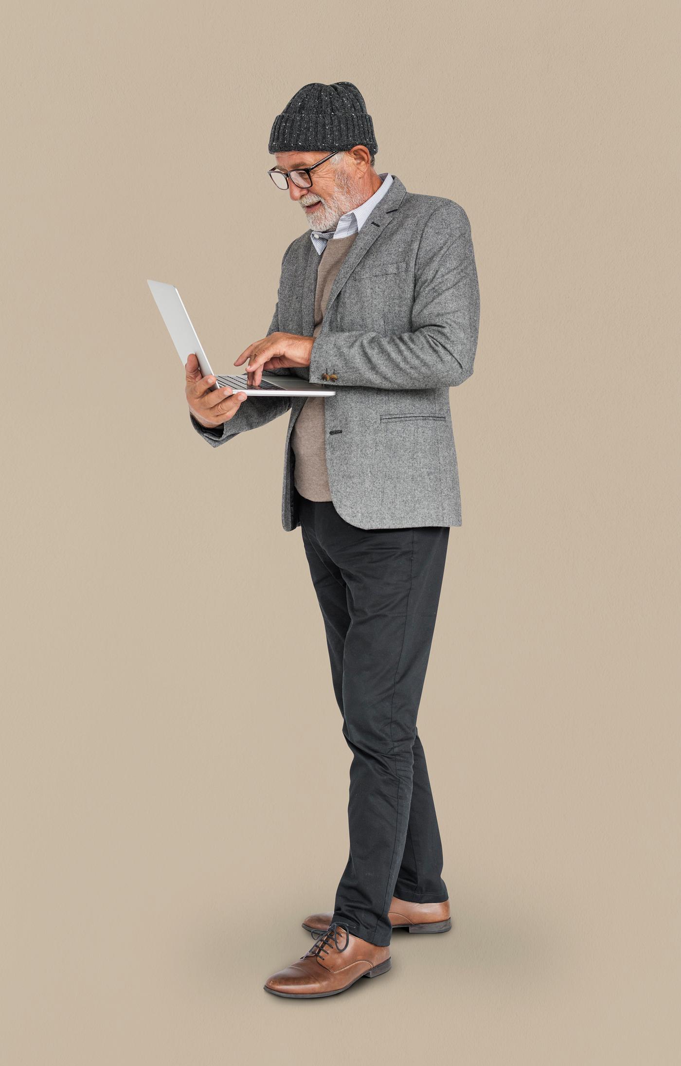 expression, studio, old, person, business wear, people, business, caucasian, pose, happy, laptop, smile, smiling, man,... expression, studio, old, person, business wear, people, business, caucasian, pose, happy, laptop, smile, smiling, man,...