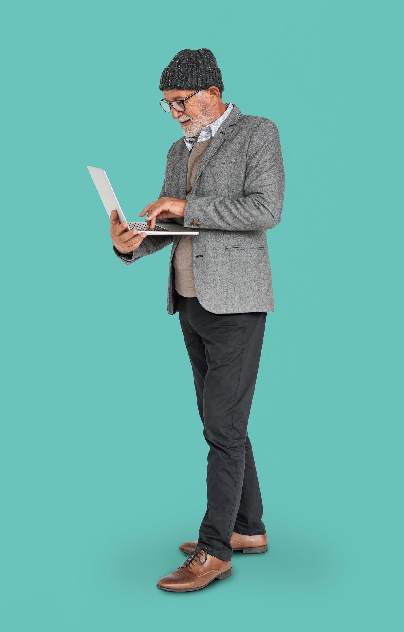 expression, studio, old, person, business wear, people, business, caucasian, pose, happy, laptop, smile, smiling, man,... expression, studio, old, person, business wear, people, business, caucasian, pose, happy, laptop, smile, smiling, man,...