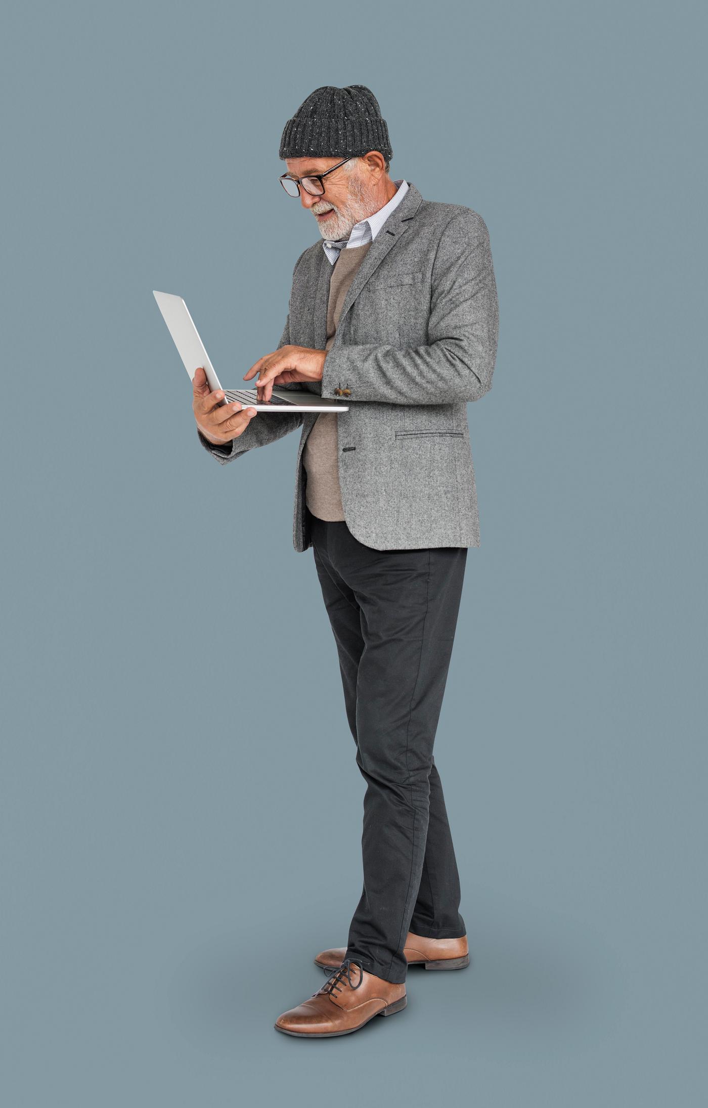 expression, studio, old, person, business wear, people, business, caucasian, pose, happy, laptop, smile, smiling, man,... expression, studio, old, person, business wear, people, business, caucasian, pose, happy, laptop, smile, smiling, man,...