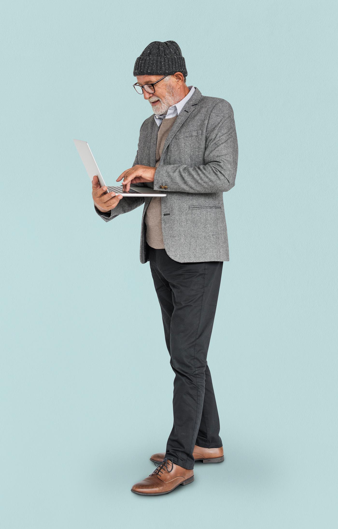expression, studio, old, person, business wear, people, business, caucasian, pose, happy, laptop, smile, smiling, man,... expression, studio, old, person, business wear, people, business, caucasian, pose, happy, laptop, smile, smiling, man,...