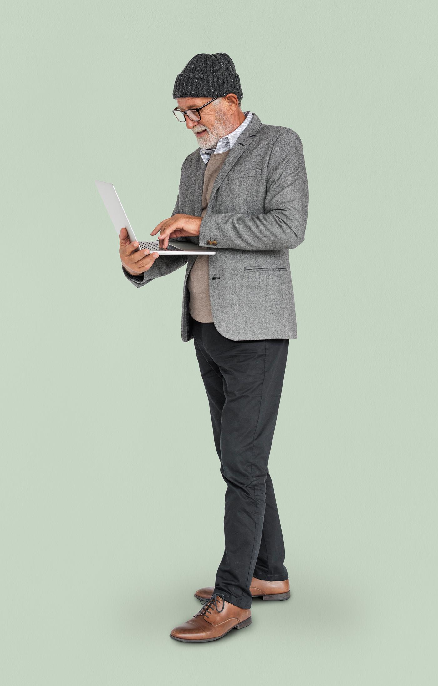 expression, studio, old, person, business wear, people, business, caucasian, pose, happy, laptop, smile, smiling, man,... expression, studio, old, person, business wear, people, business, caucasian, pose, happy, laptop, smile, smiling, man,...