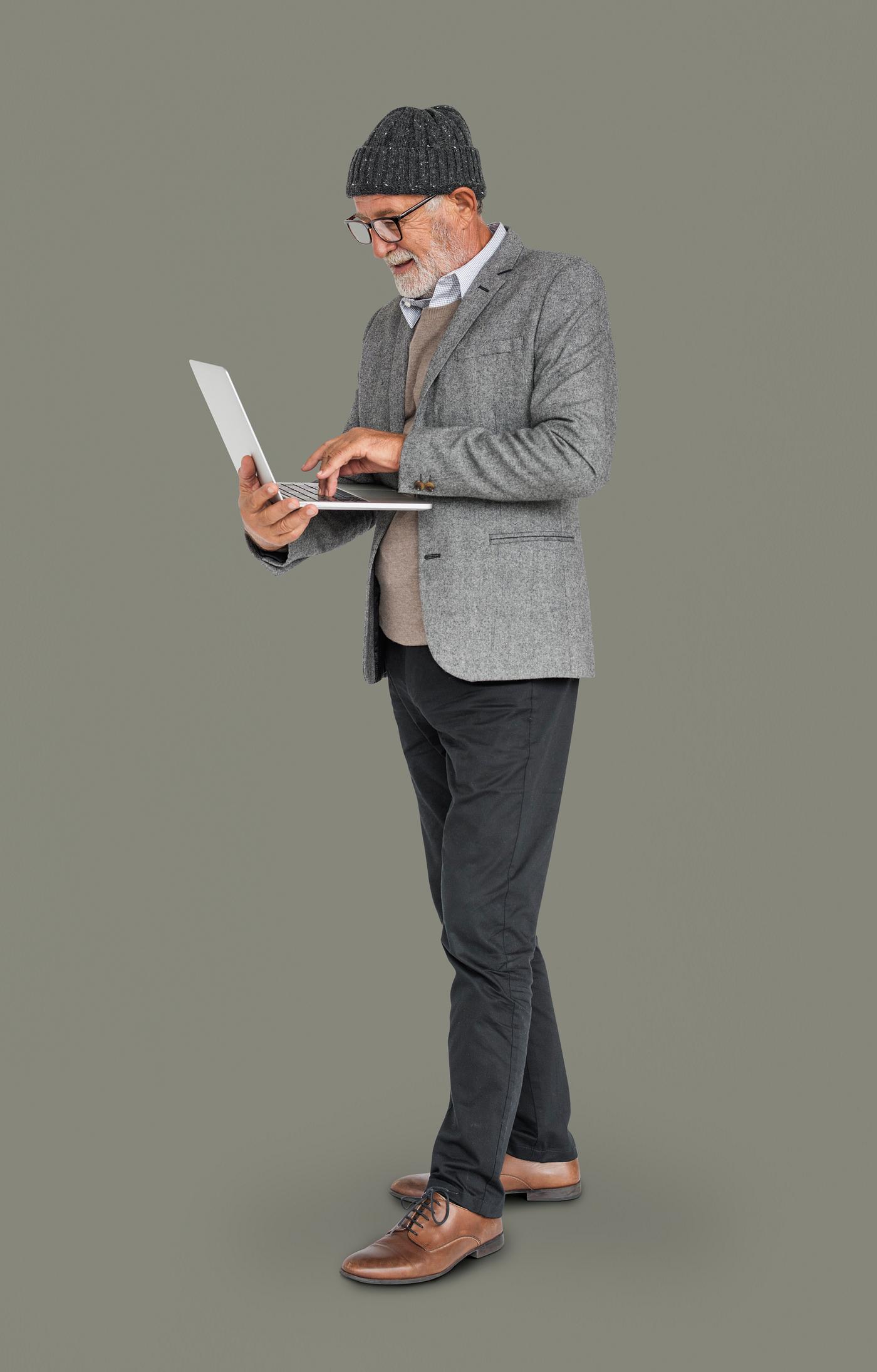 expression, studio, old, person, business wear, people, business, caucasian, pose, happy, laptop, smile, smiling, man,... expression, studio, old, person, business wear, people, business, caucasian, pose, happy, laptop, smile, smiling, man,...